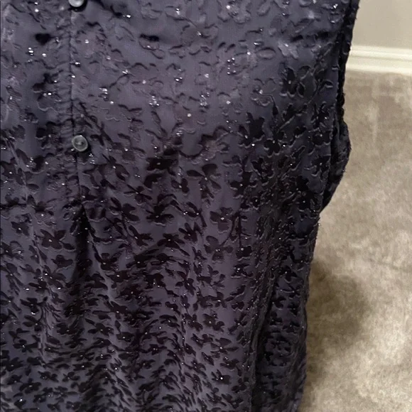 LC Lauren Conrad Dark Blue Ruffle Blouse - Picture 7 of 10